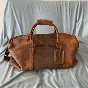 Men's Rustic Town Genuine Leather Weekend/ Overnight Duffel Bag